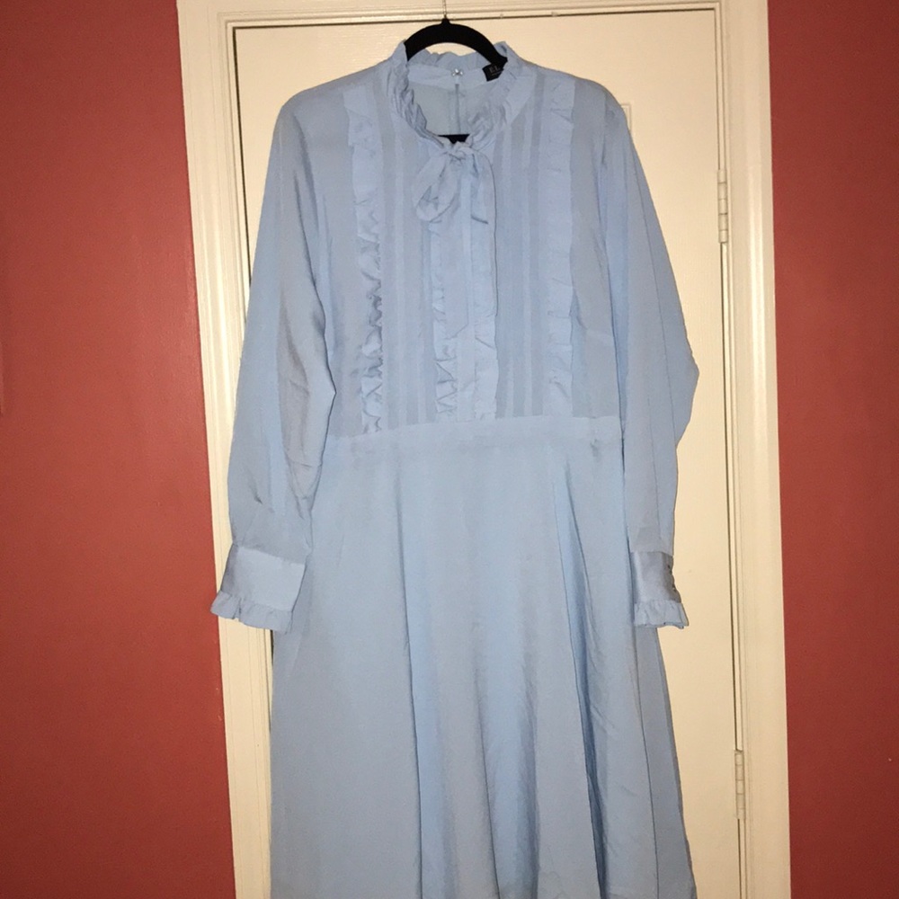 Baby blue tie neck Eloquii dress size 18 brand new